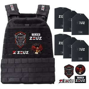 ZEUZ CrossFit & Fitness Gewichtsvest 16,5 KG – Tactical Vest & Trainingsvest - Verstelbaar in Gewichten – 19 Standen - Zwart