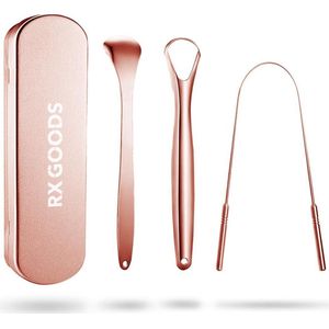 RX Goods Rosé Gouden Tongschraper voor Mondverzorging – 4 Stuks