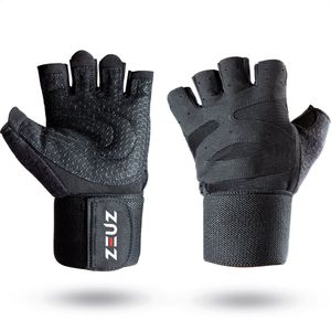 ZEUZ Sport & Fitness Handschoenen Heren & Dames – Krachttraining Artikelen – Geschikt voor Gym & CrossFit Training – Zwart – Maat L