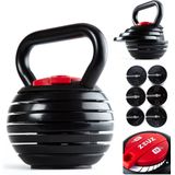 ZEUZ Verstelbare Kettlebell tot 18 KG – Fitness Sport Set – Conditie & Krachttraining – Halters - Gietijzer