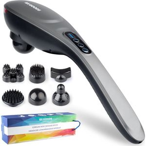 RX Goods - Professioneel Klopmassage Apparaat - Draadloos - 6 Snelheden - 6 Opzetstukken - Handmassage Gun