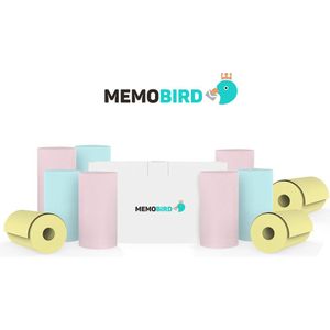 Memobird® 10 Rollen Gekleurd Print Papier – Memo -Blauw – Geel – Roze