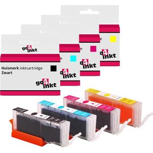 Go4inkt compatible met Canon CLI-551 bk/c/m/y inkt cartridges multipack - Zwart, Cyaan, Magenta, Yellow