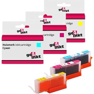 Go4inkt compatible met Canon CLI-521 c/m/y inkt cartridges multipack - Cyaan, Magenta, Yellow