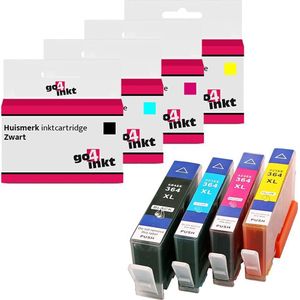 Compatible HP 364XL bk/c/m/y inkt cartridges multipack van Go4inkt - Zwart, Cyaan, Magenta, Yellow