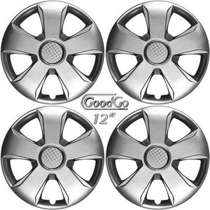 Wieldoppen UNIVERSE-S 12 inch zilver/chroom ring (set a 4 stuks in doos)