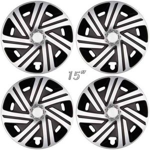 Wieldoppen CYRKON-SB 15 inch zilver/zwart. Set a 4 stuks in doos (a.u.b. tekst lezen!)