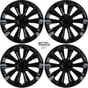 Wieldoppen DELTA-BK 16 inch glanzend zwart. Set a 4 stuks (CONTROLEER UW BANDENMAAT en lees a.u.b. de onderstaande, uitgebreide tekst!)