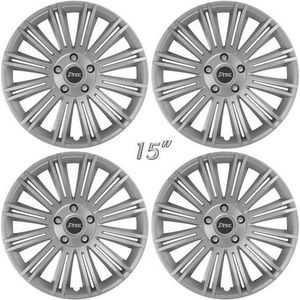 Wieldoppen DISCOVERY-S 15 inch zilver. Set a 4 stuks in doos (a.u.b. tekst lezen!)