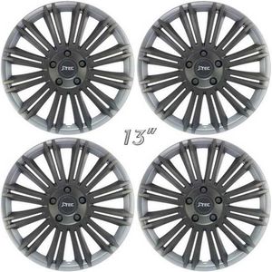 Wieldoppen DISCOVERY-RS 13 inch antraciet/zilverkleurige rand. Set a 4 stuks in doos (a.u.b. tekst lezen!)