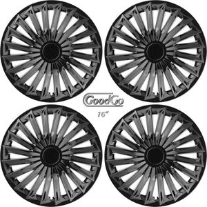 Wieldoppen JOY-BK 16 inch glanzend zwart. Set a 4 stuks (CONTROLEER UW BANDENMAAT en lees a.u.b. de onderstaande, uitgebreide tekst!)