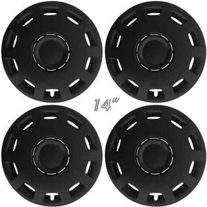 Wieldoppen GRANIT-B 14 inch mat zwart. Set a 4 stuks in doos (a.u.b. tekst lezen!)