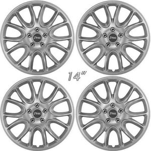 Wieldoppen HERO-S 14 inch zilver/chromen wielmoerkapjes. Set a 4 stuks in doos (a.u.b. tekst lezen!)