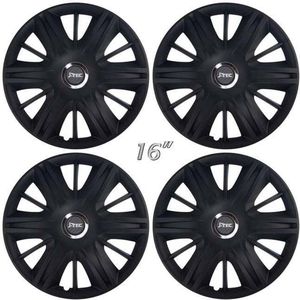 Wieldoppen MAXIM-B 16 inch zwart/chroom ring. Set a 4 stuks in doos (a.u.b. tekst lezen!)