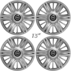 Wieldoppen MAXIM-S 13 inch zilver/hoogglans zwarte ring. Set a 4 stuks in doos (a.u.b. tekst lezen!)