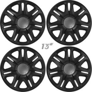 Wieldoppen NASCAR-BK 13 inch zwart/antraciet center (set a 4 stuks in doos)