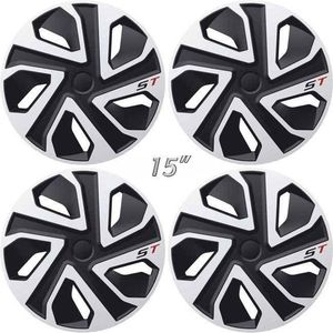 Wieldoppen ST-GTS 15 inch zilver/zwart/ST logo (set a 4 stuks in doos)