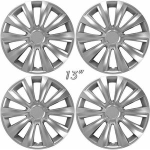 Wieldoppen DELTA-S 13"" zilver. Set a 4 stuks (CONTROLEER UW BANDENMAAT en lees a.u.b. de onderstaande, uitgebreide tekst!)