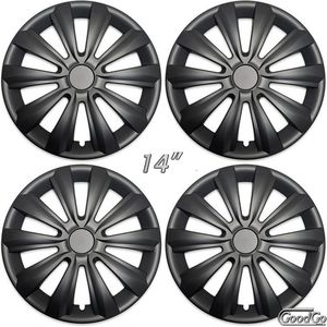 Wieldoppen DELTA GB 14 inch zwart. Set a 4 stuks (CONTROLEER UW BANDENMAAT en lees a.u.b. de onderstaande, uitgebreide tekst!)