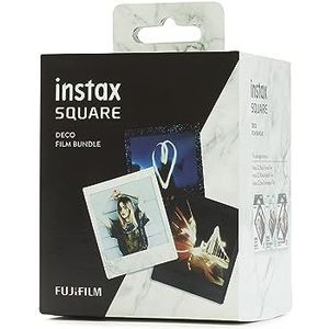 Instax Set van 3 vierkante instant films, 1 x 10 opnames, 1 x 10 opnames, 1 x 10 opnames, 1 x lichte sterrenrand 10 opnames