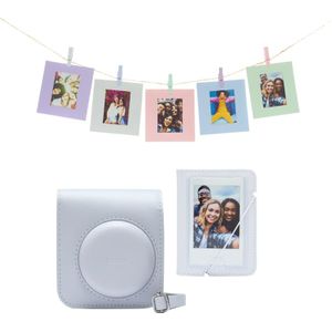 Fujifilm Instax Mini 12 Accessoires - Camerata - Fotokaarten met Clips & Fotoalbum - Klei Wit