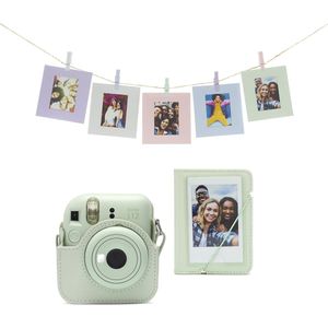 Fujifilm Instax Mini 12 Accessoires - Tas Fotokaarten Fotoalbum - Mint Groen