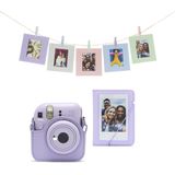 Fujifilm Instax Mini 12 accessoires - Cameratas, fotokaarten met clips & fotoalbum - Lila Paars