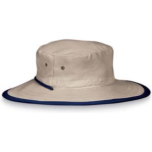 Explorer Zonnehoed Dames Opvouwbaar Heren Zomerhoed UV Werend House of Ord Cape Town - Maat: M-L: 58 cm - Camel/Blauw