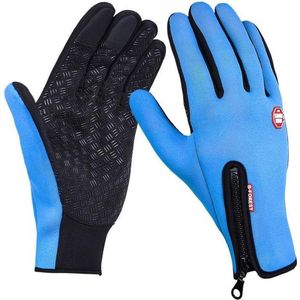 Handschoenen | touchscreen | waterdicht | fleece | unisex | blauw | maat S