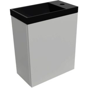 Fonteinset Aquasplash Luna 54,3x39,7x21,8 cm Glans Wit Met Marble Fontein Zonder Overloop Mat Zwart