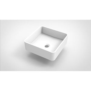 Arcqua Case Waskom Vierkant 37 x 37 cm Cast Marble Mat Wit