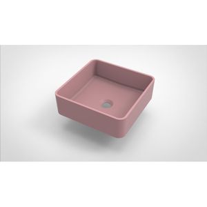 Opbouw waskom arcqua case vierkant 37x37 cm mat roze