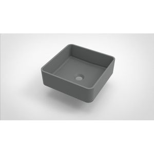 Opbouw waskom arcqua case vierkant 37x37 cm mat grijs