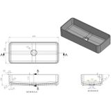 Opbouw waskom arcqua case rechthoek 60x26 cm glans wit