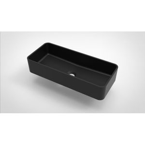 Arcqua - Case - Opbouw Waskom - Rechthoek - Mat Zwart - Cast Marble