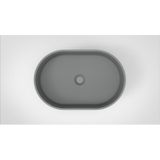 Arcqua Case waskom - 55x36cm - Ovaal - Cast marble Grijs Mat WAS453255