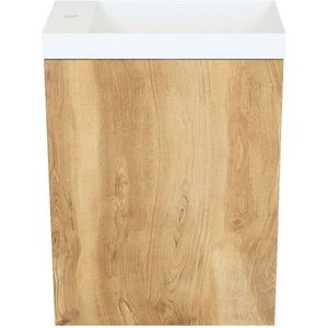 Arcqua Marble Fonteinset - 40x22x54.5cm - fontein mat wit - zonder overloop - oak natural FNK481114