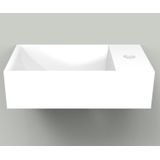 Fontein Arcqua Marble Free 40x22x12 cm Kraangat Rechts Zonder Overloop Glanzend Wit