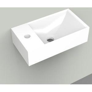Fontein Arcqua Marble Free 40x22x12 cm Kraangat Links Glanzend Wit