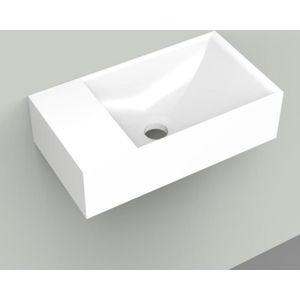 Arcqua Marble Free fontein - 40x22x12cm - zonder kraangat - wasbak rechts - glans wit WAS105741