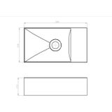 Arcqua Marble Free fontein - 40x22x12cm - zonder kraangat - wasbak links -mat wit WAS118877