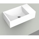 Arcqua Marble Free fontein - 40x22x12cm - zonder kraangat - wasbak links -mat wit WAS118877