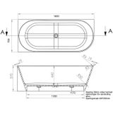 Arcqua Pinto Back To Wall Ligbad 160x70 Mat Wit Links