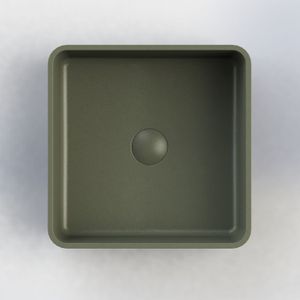 Arcqua Case waskom - 37x37cm - Vierkant - Cast marble Mat groen WAS396445