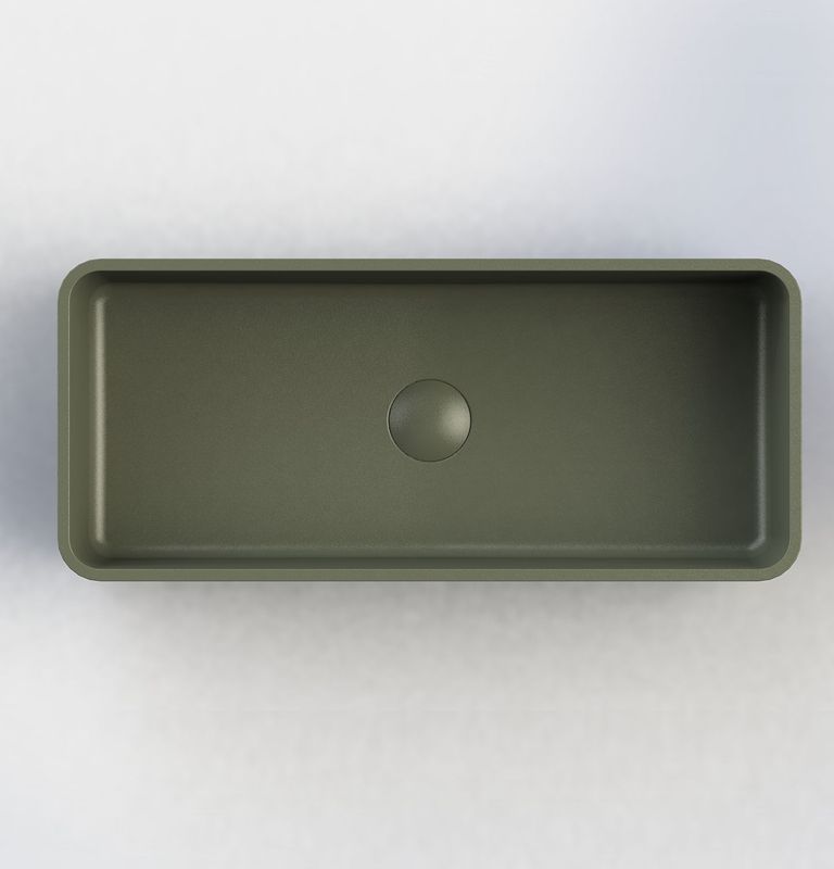 Arcqua Case Waskom Rechthoek 60 x 26 cm Cast Marble Mat Groen