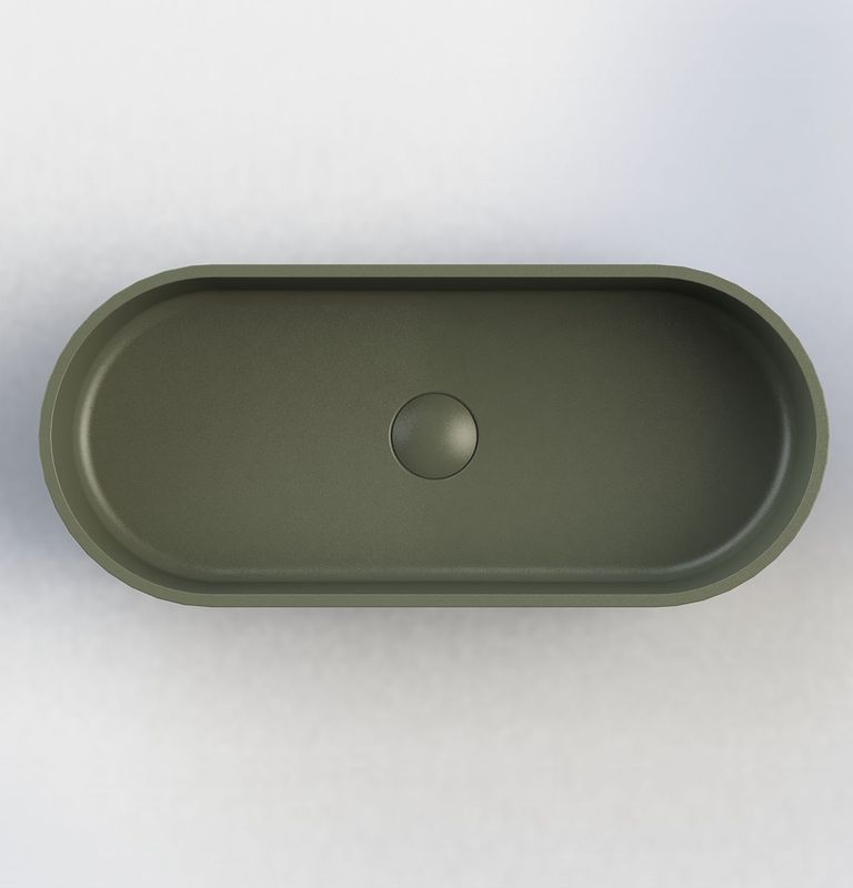 Arcqua - Case - Waskom - Ovaal - Mat Groen - Cast Marble