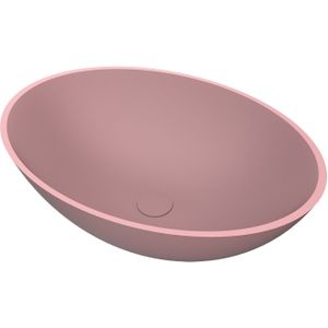 Arcqua Prince Opbouw Waskom Ovaal 49 x 34 cm Cast Marble Mat Roze