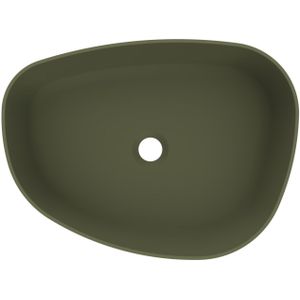 Waskom Arcqua Rocker Cast Marble 50x37 cm Organisch Rechts Mat Groen