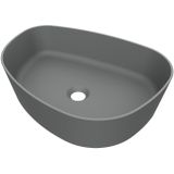 Arcqua Rocker Waskom Organisch 50 x 37 cm Rechts Cast Marble Mat Grijs
