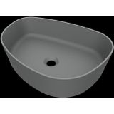 Arcqua Rocker Waskom Organisch 50 x 37 cm Rechts Cast Marble Mat Grijs